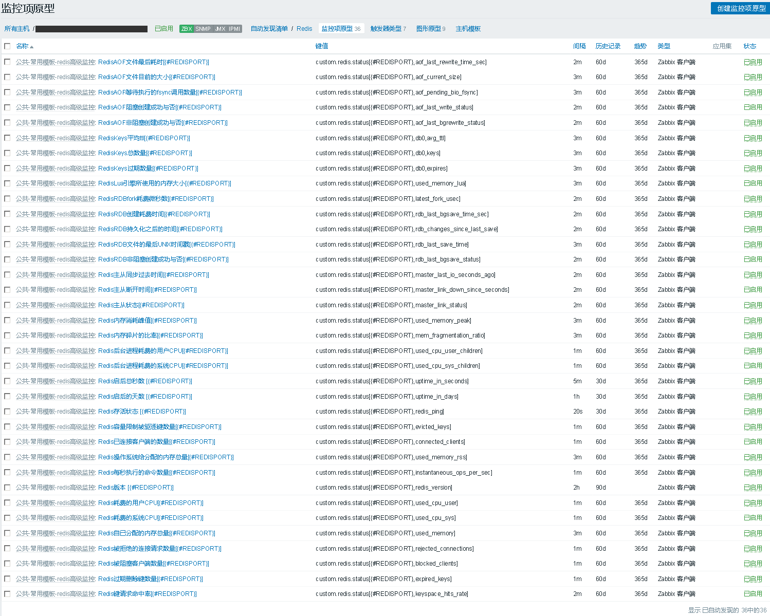 redis监控项
