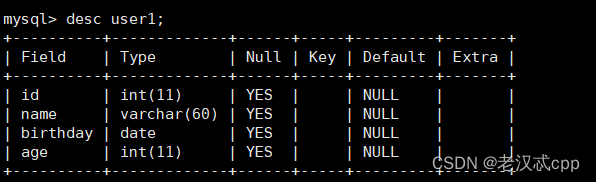 MySQL--对于库的操作对于表的操作