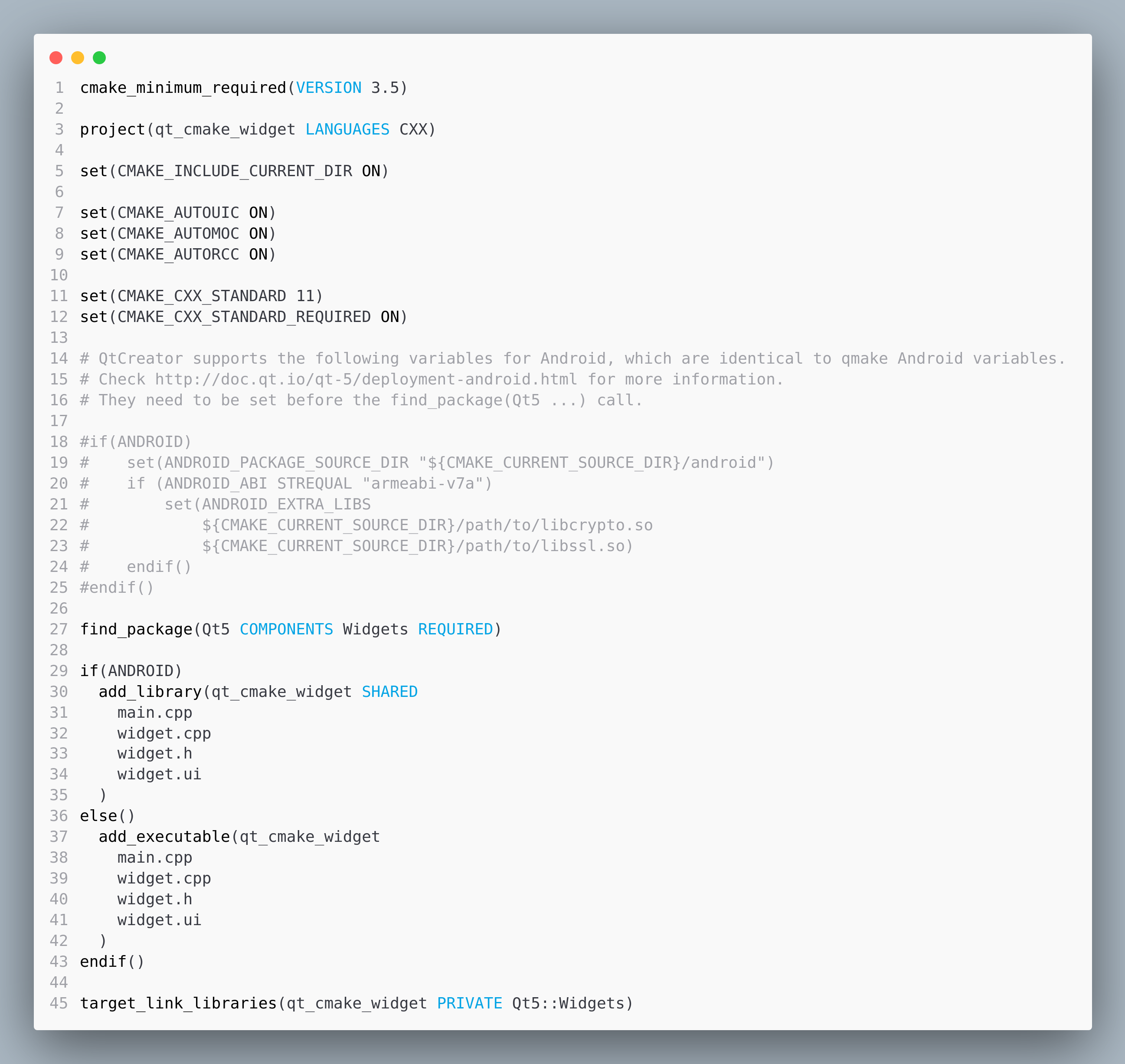 qt-C++笔记之使用Cmake来组织和构建QWidget工程项目