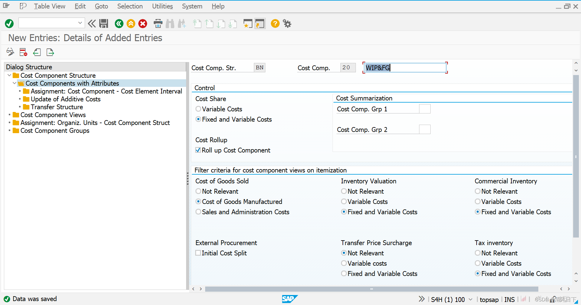 16 CO配置控制产品成本控制产品成本计划编制定义成本构成结构(OKTZDefine Cost Component