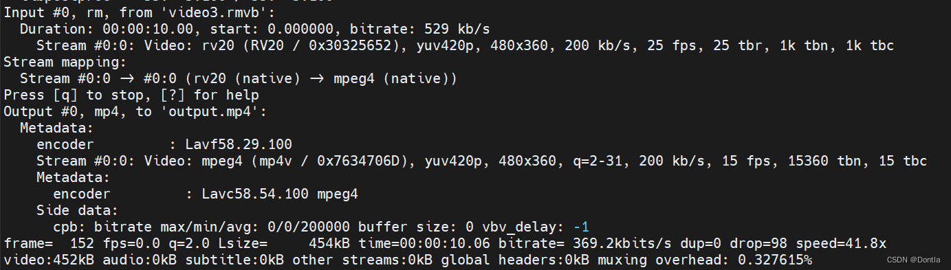 ffmpeg教程笔记（C++ffmpeg库应用开发）命令行使用篇——第二章：FFmpeg 工具使用基础——第一节：ffmpeg常用命令