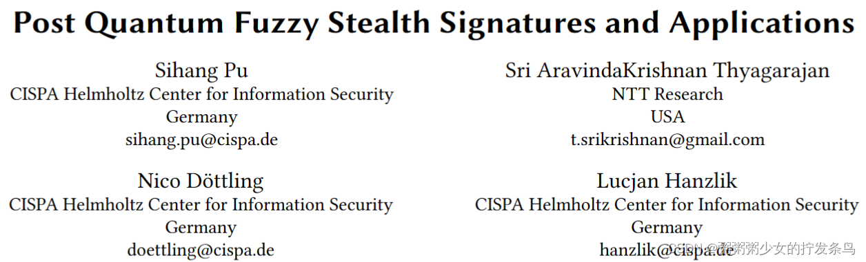 Post Quantum Fuzzy Stealth Signatures and Applications