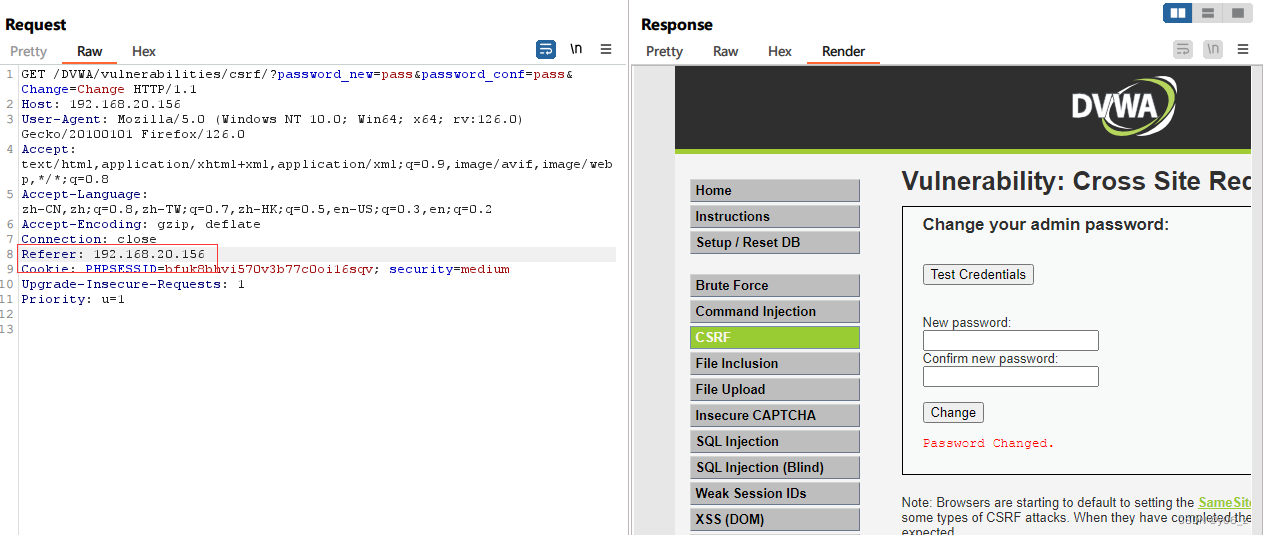 <span style='color:red;'>DVWA</span>-<span style='color:red;'>CSRF</span>