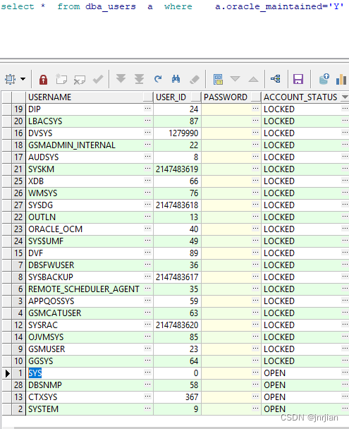 RAC 下Oracle default 用户全部可以locked，包括sysrac