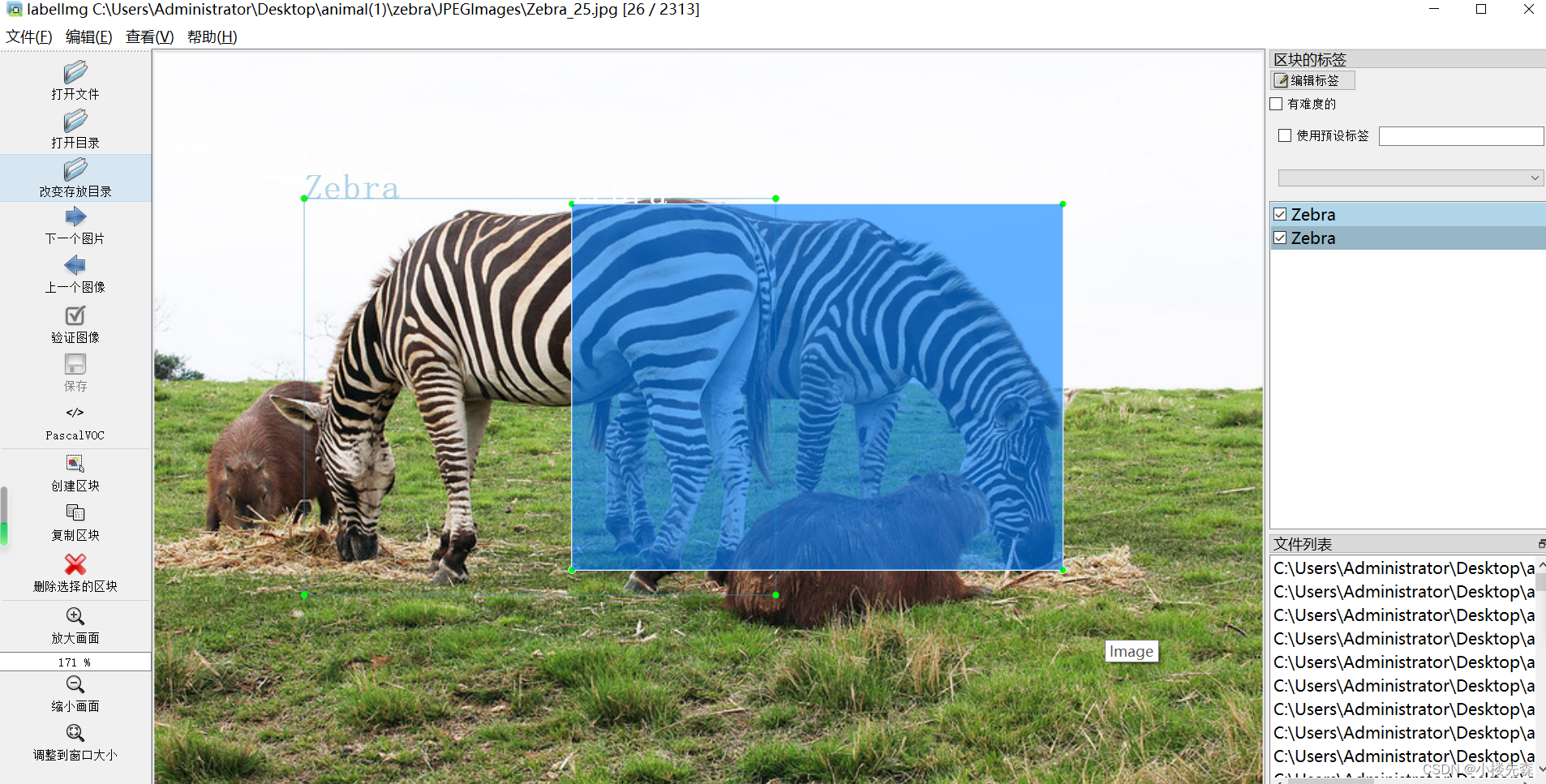 斑马zebra目标检测数据集VOC+YOLO格式2300张