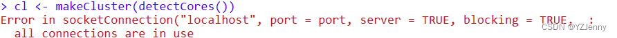 R语言 并行计算makeCluster报错