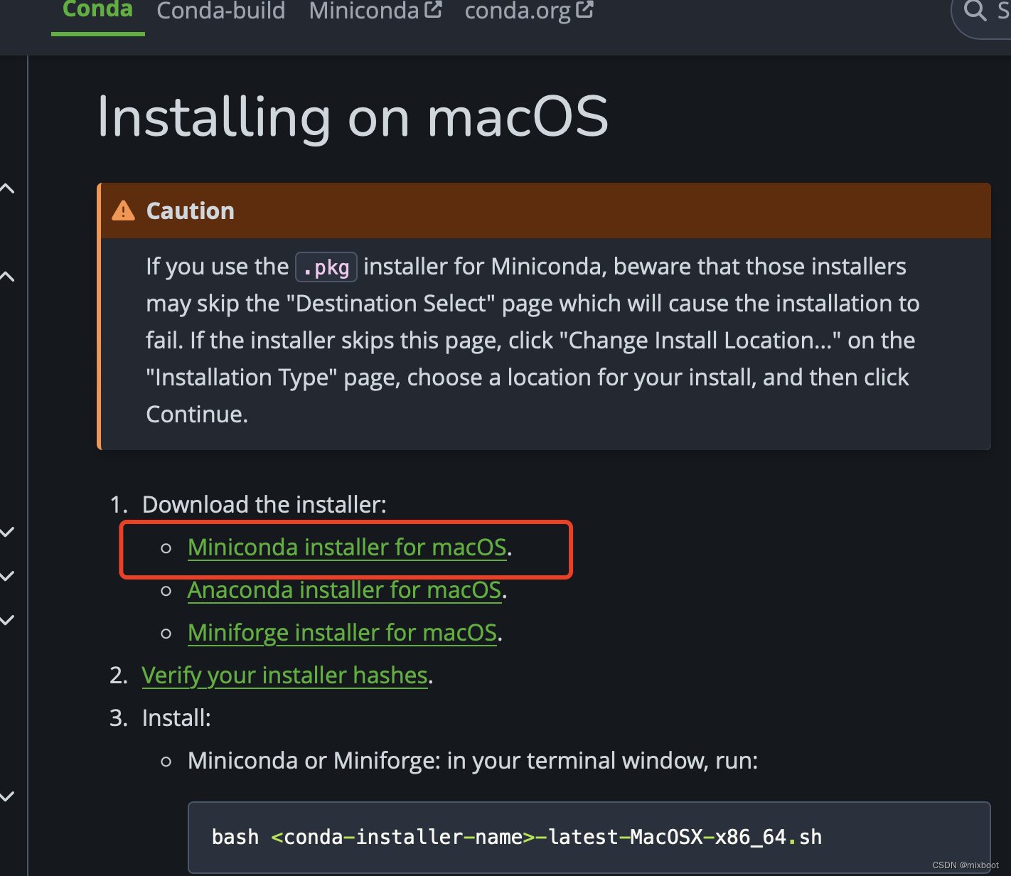 macOS 安装 conda