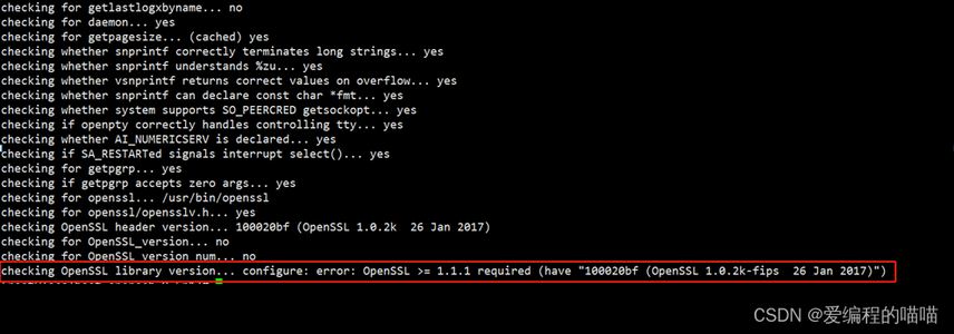 checking OpenSSL library version... configure: err