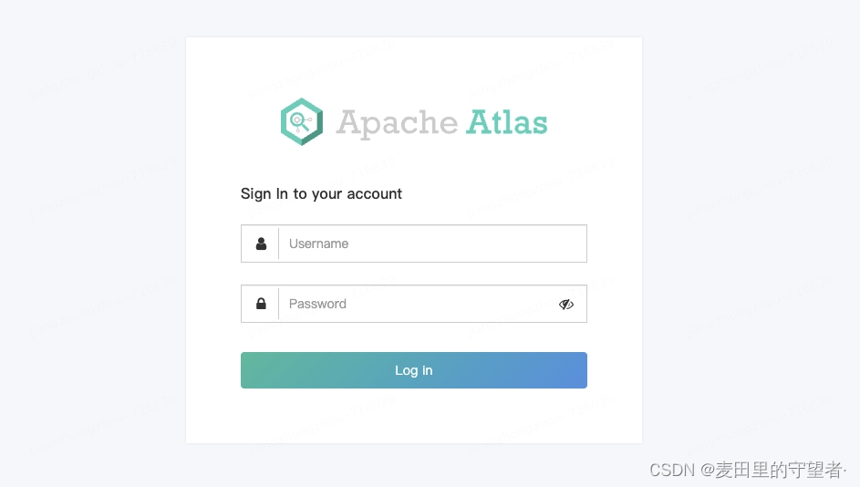 Atlas服务登陆页面