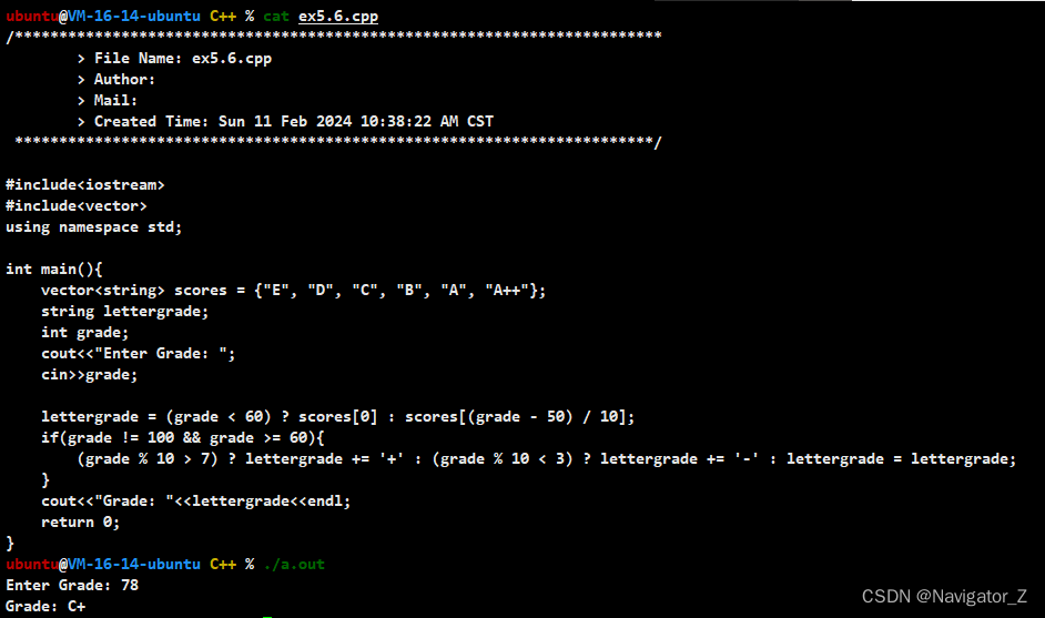 C++ //练习 5.6 改写上一题的程序，使用条件运算符（参见4.7节，第134页）代替if else语句。