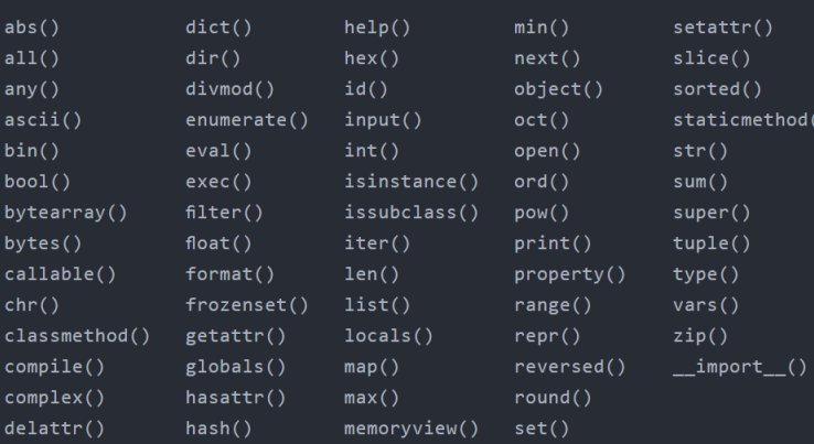 Python从入门到网络爬虫（内置函数详解）