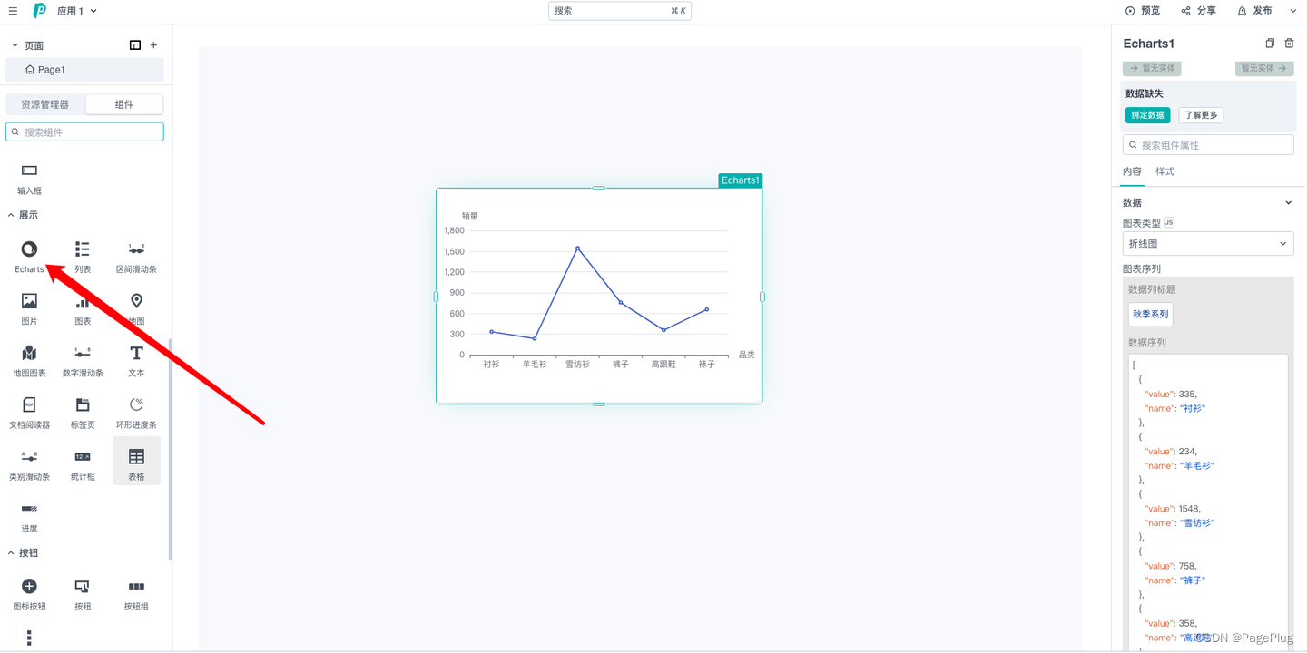 PagePlug入门教程—Echart组件使用示例CSDN博客