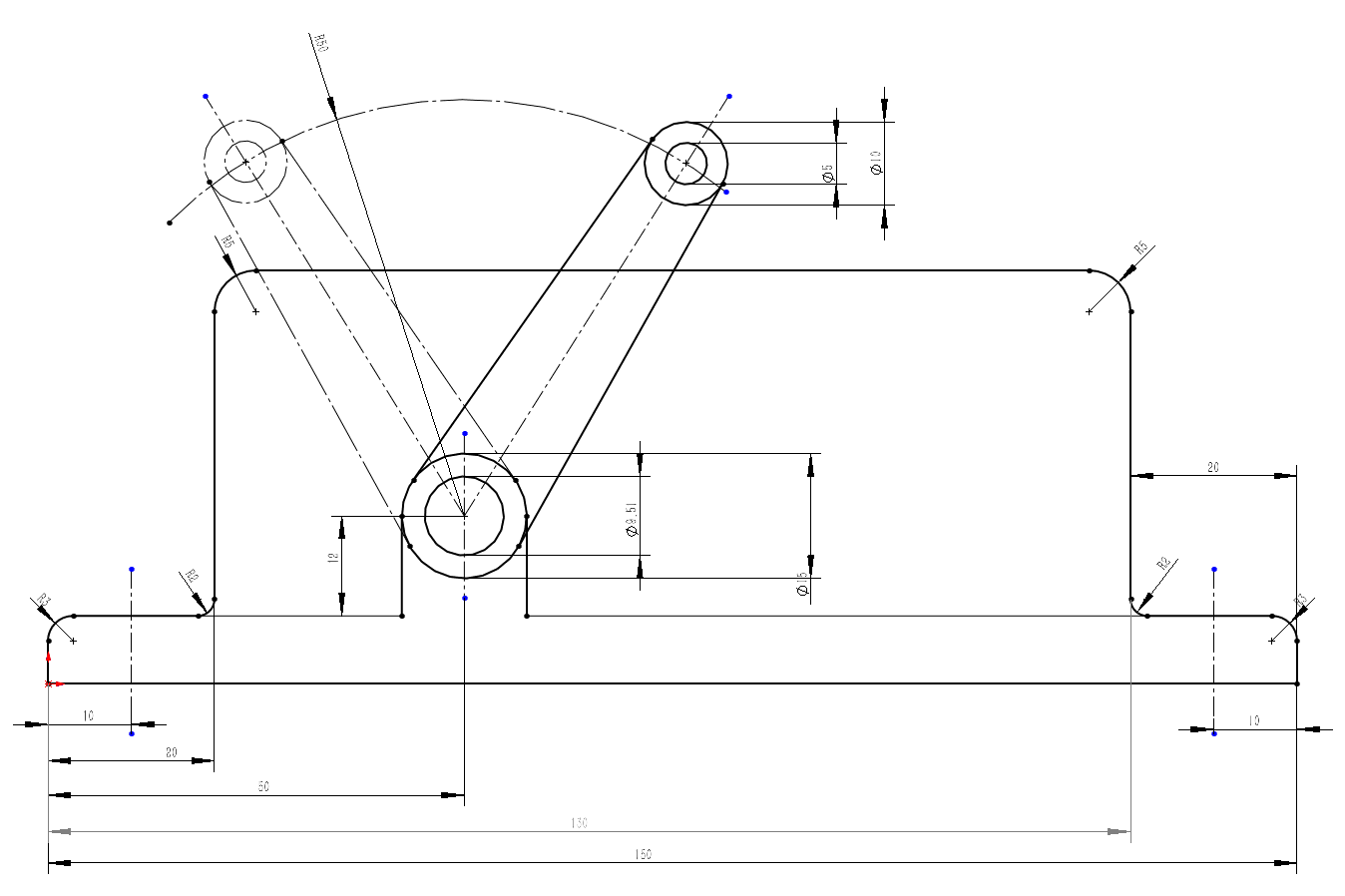 Solidworks：平面草图练习