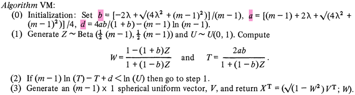 von Mises-Fisher Distribution (代码解析)