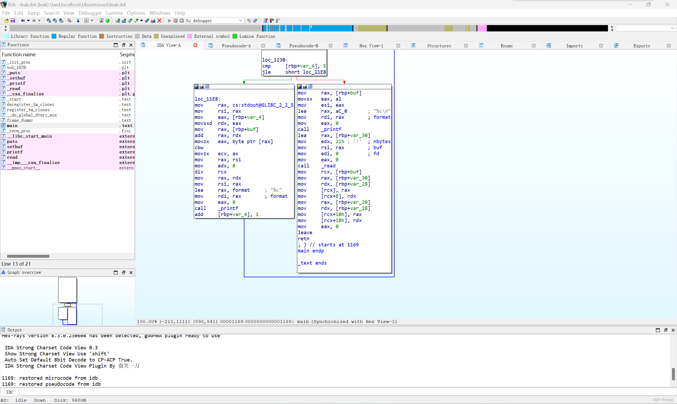 [NKCTF2024]-PWN:leak解析（中国剩余定理泄露libc地址，汇编覆盖返回地址）