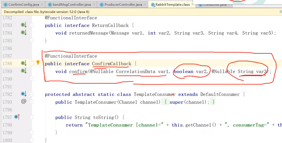 内部的回调接口