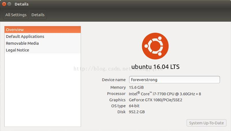 Ubuntu Desktop - Details (设备详情)