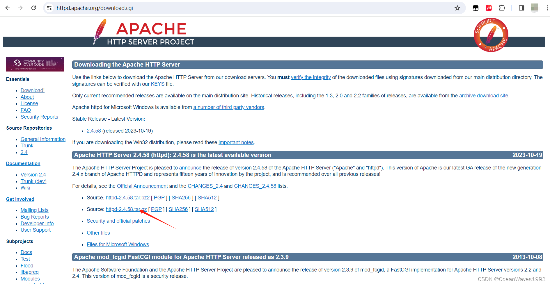centos 7.6安装 Apache HTTP Server 2.4.58