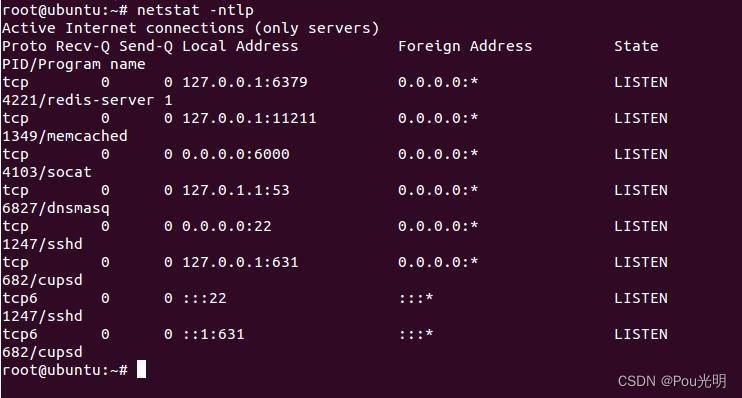 linux下查看所有tcp端口情况