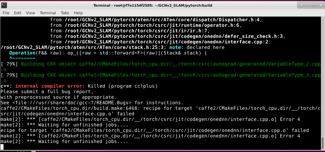【Docker】 ubuntu18.04编译时内存不足需要使用临时交换分区解决“c++: internal compiler error“错误