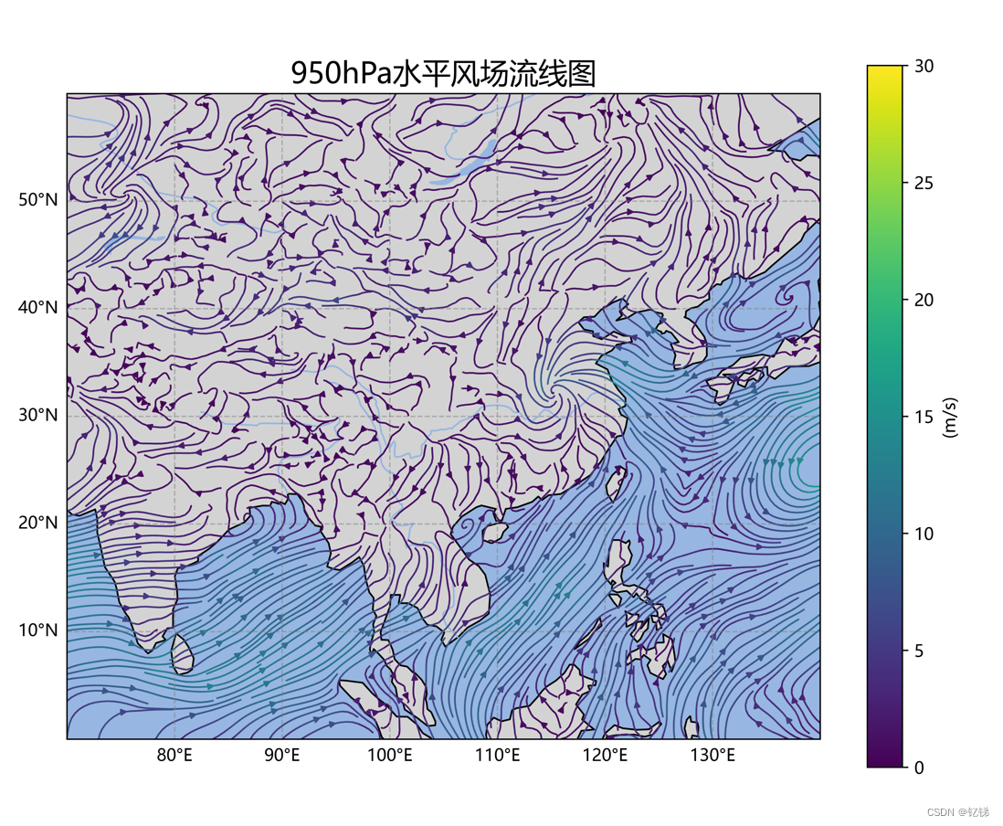 气象信息可视化（四）——流场可视化实验_python画风向风速的流线图-CSDN博客