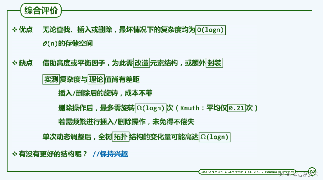 【数据结构（邓俊辉）学习笔记】二叉搜索树04——AVL树