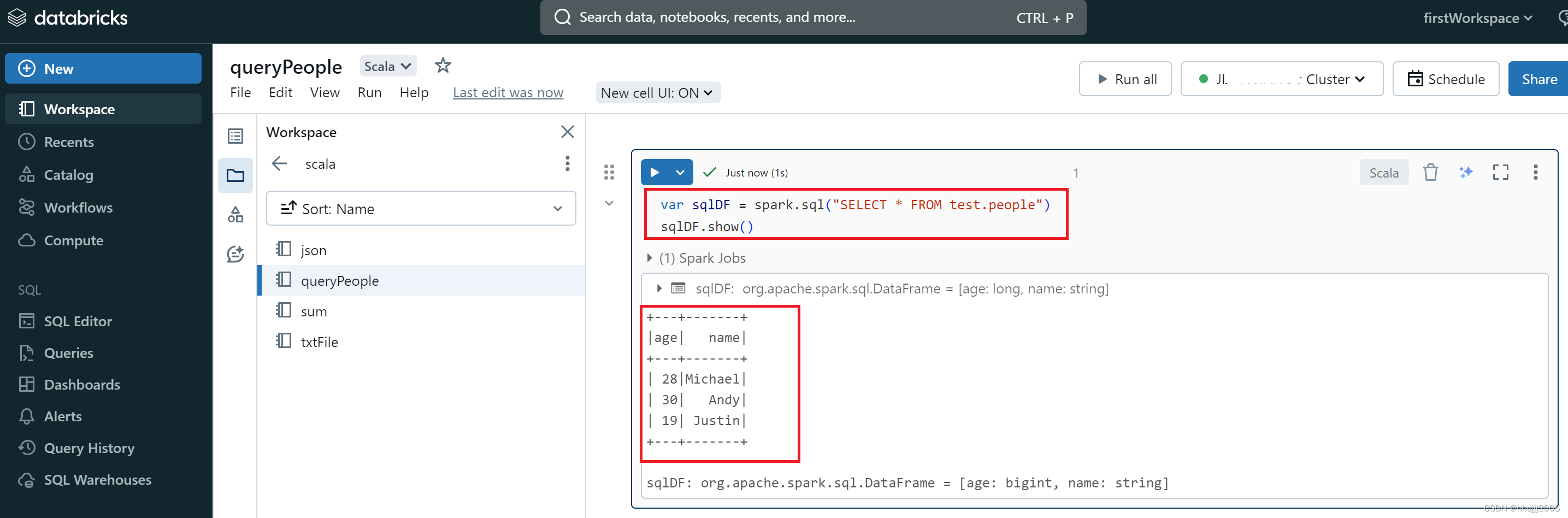 Spark云计算平台Databricks使用，SQL