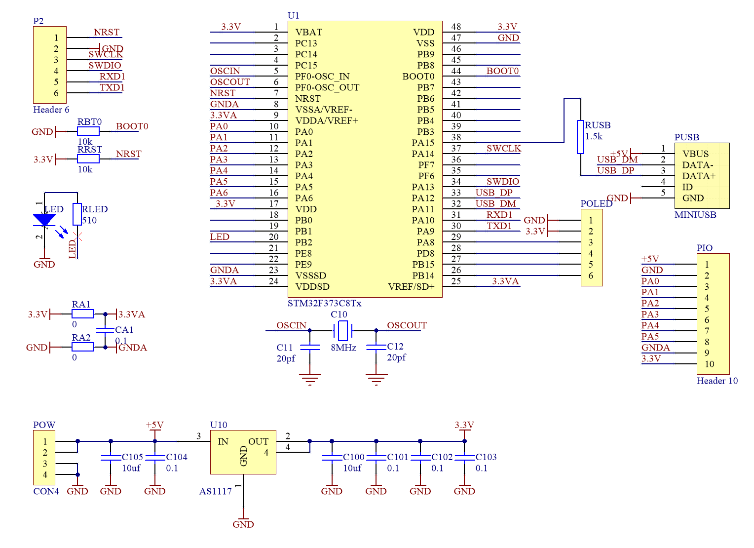 stm32f373中的usb接口应用