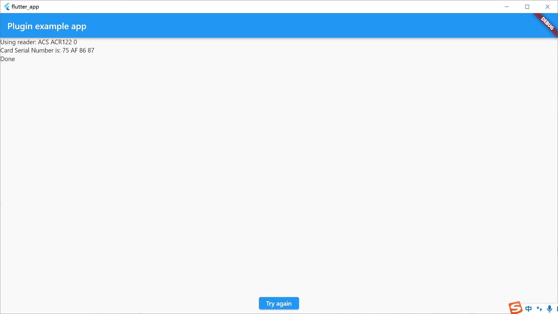 使用flutter开发windows桌面软件读取ACR22U设备的nfc卡片id，5分钟搞定demo