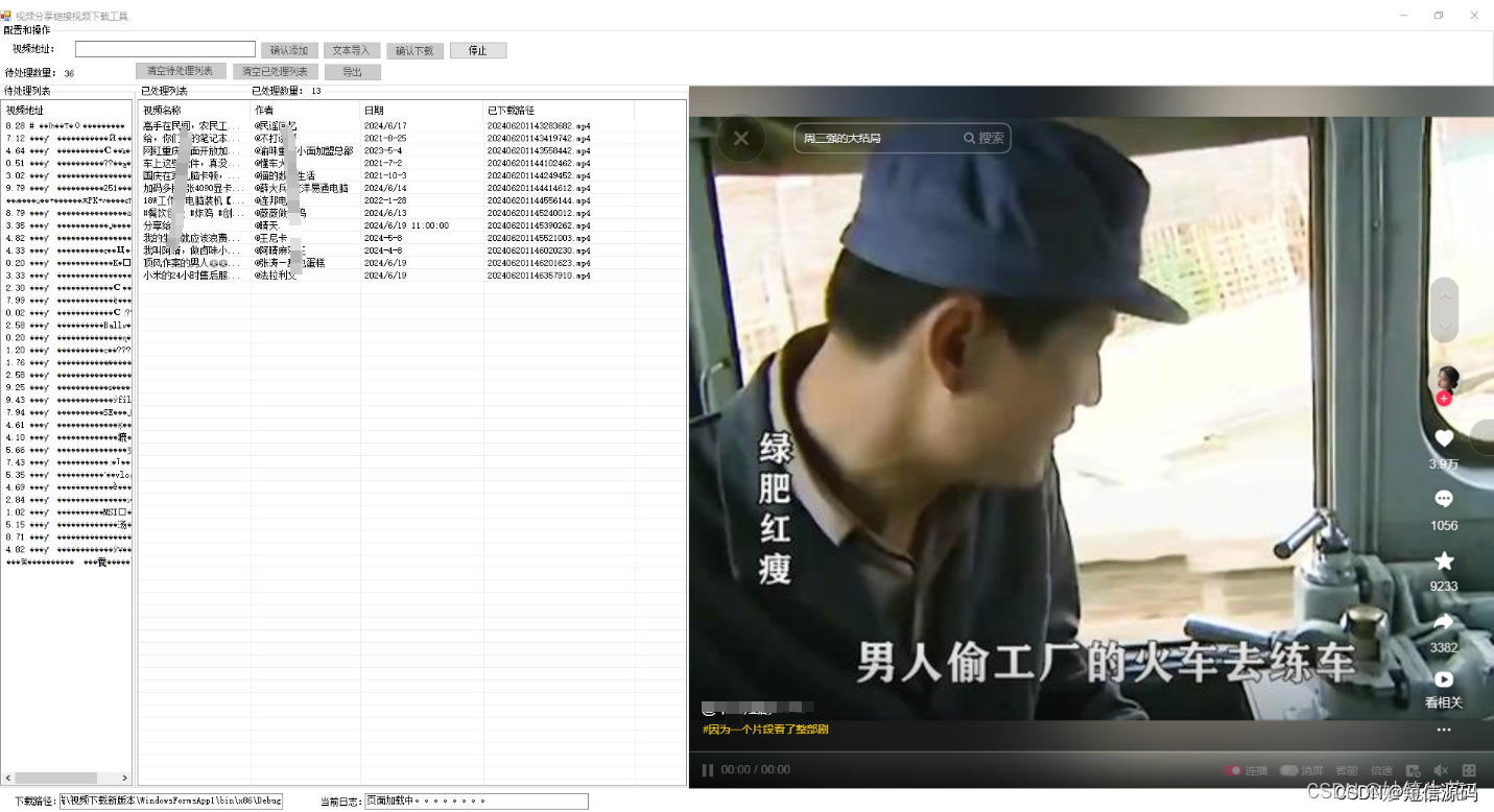 短视频批量下载工具源码逻辑解析（软件）