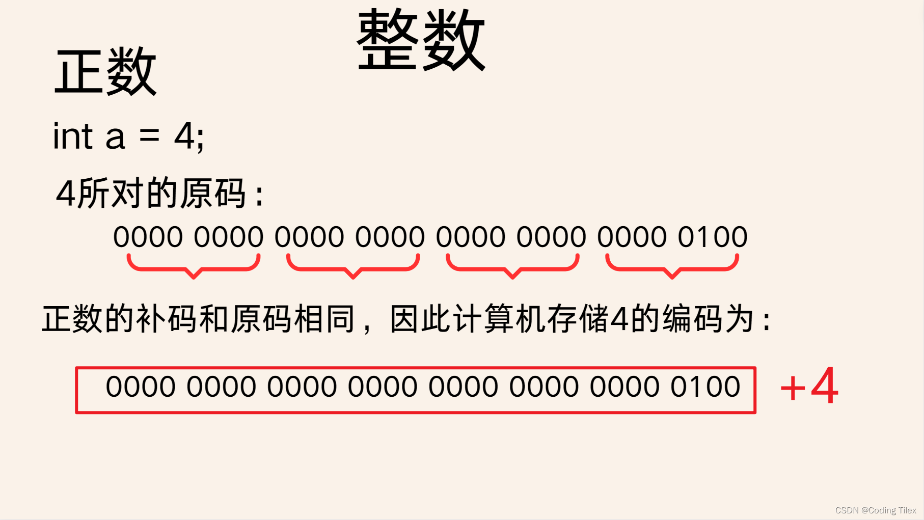 +4在计算机中的编码