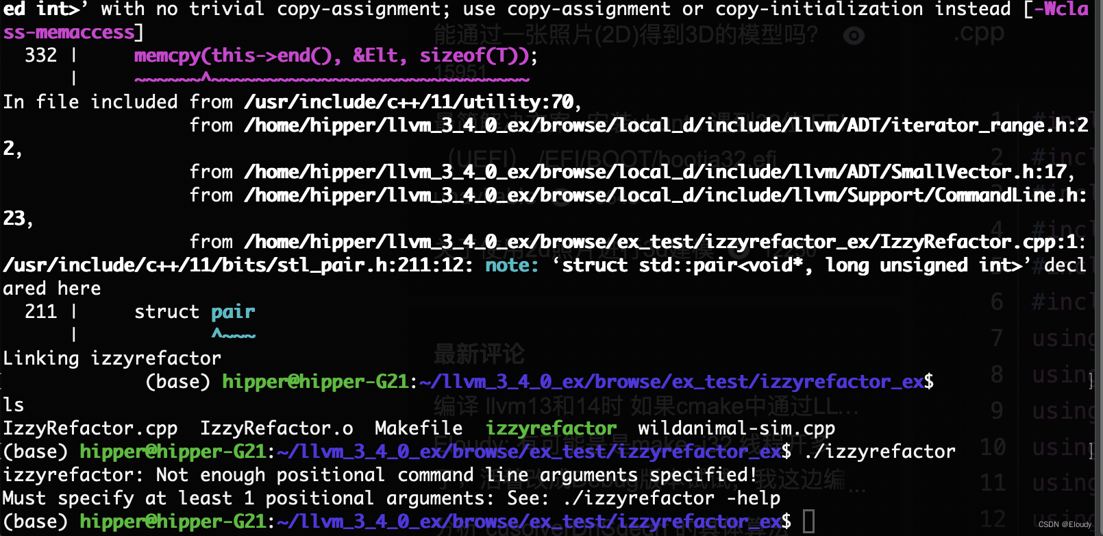 基于 llvm 3.4 的C++重构工具