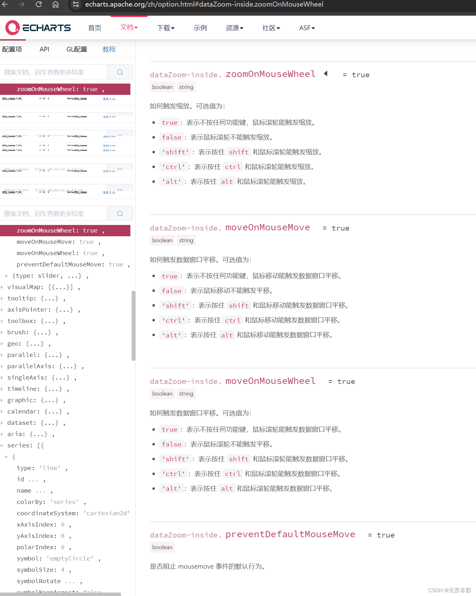 【笔记】echarts图表的缩放和鼠标滚动的处理解决方案