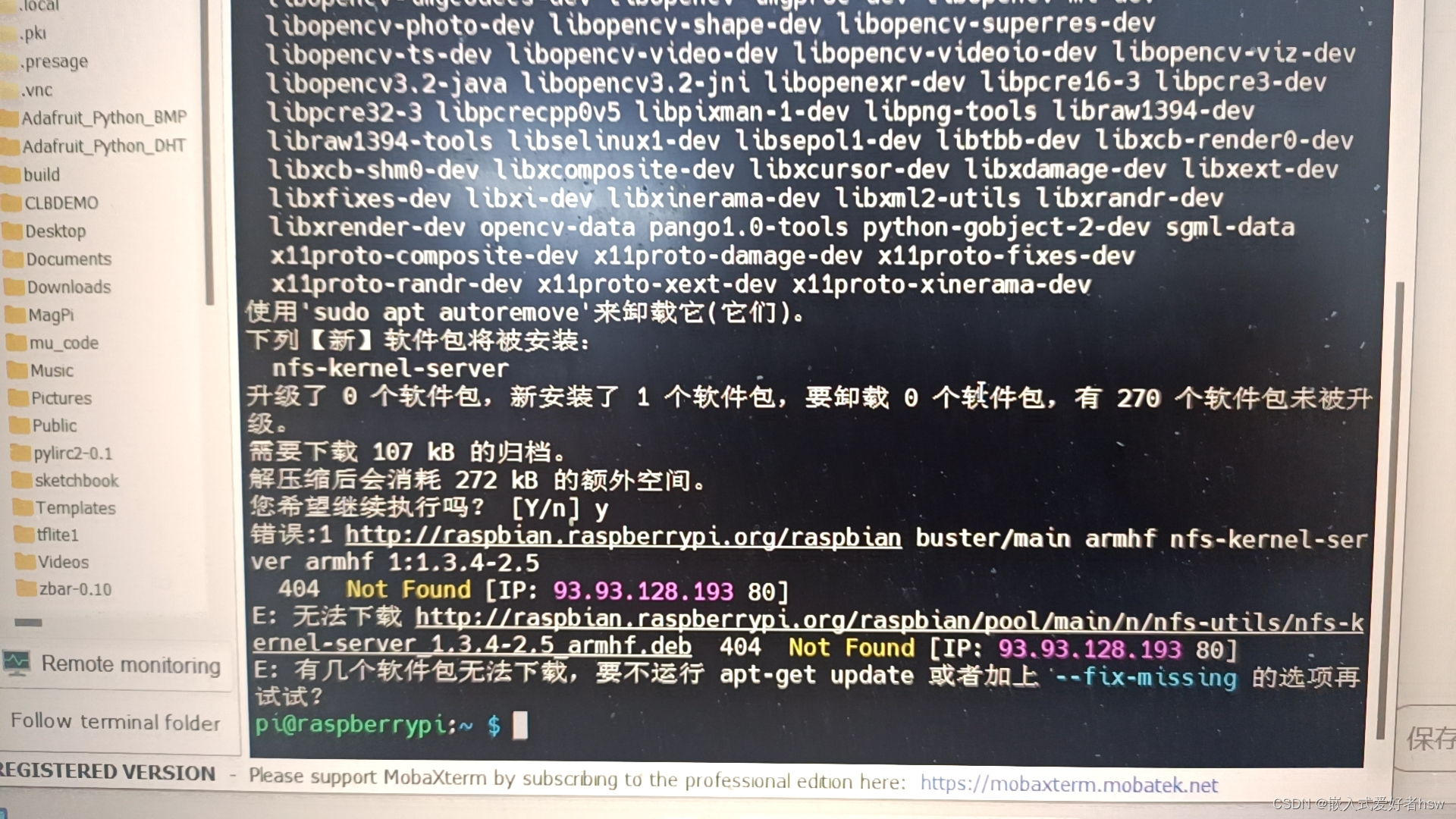 树莓派中解决错误1 buster/main armhf