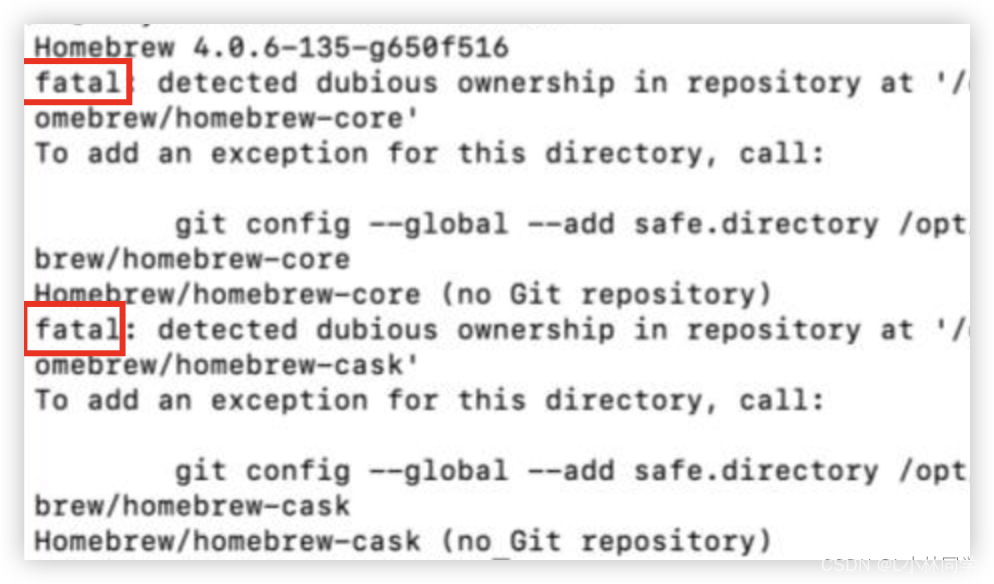 mac解决brew install报错“fatal: not in a git directory“