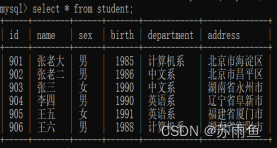 关于MySQL的基本查询(多表查询等)