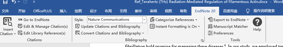 word增加引用-endnote使用