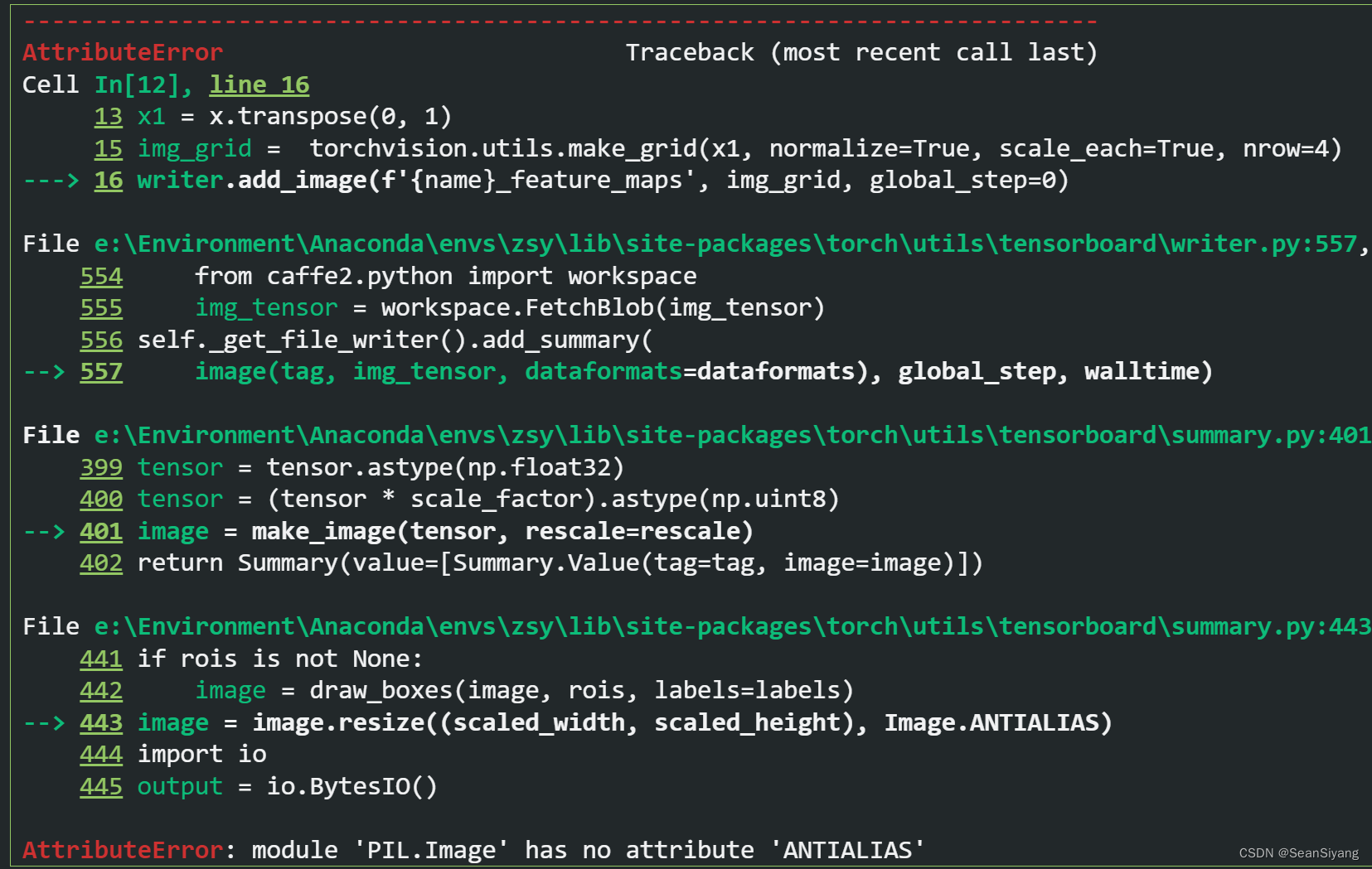 【Pillow】module ‘PIL.Image‘ has no attribute ‘ANTIALIAS‘问题解决