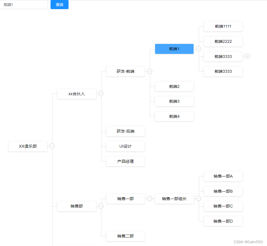 vue-org-tree搜索到对应项高亮展开