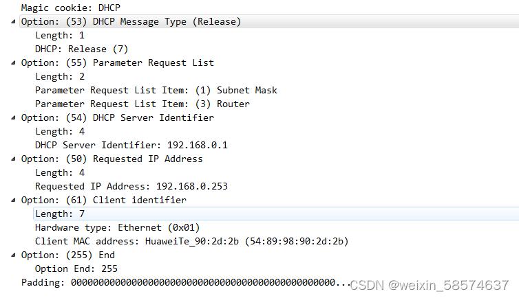 DHCP release与renew抓包-CSDN博客