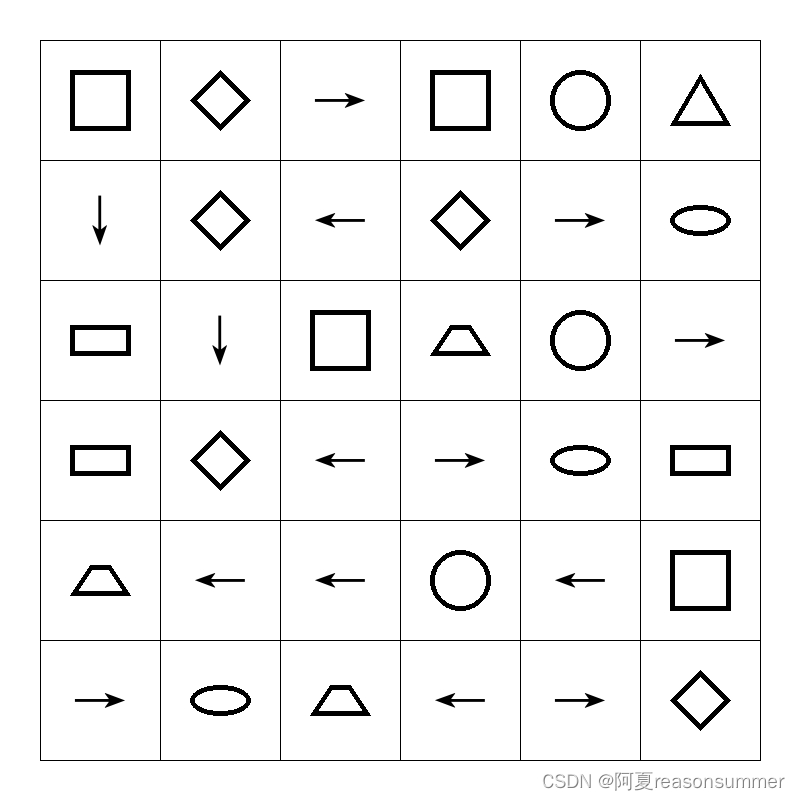 【教学类-63-01】20240606专注力测试6*6图形箭头