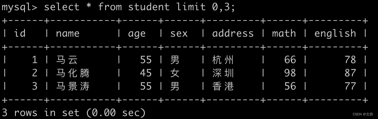 MySQL语法分类 DQL（6）分页查询