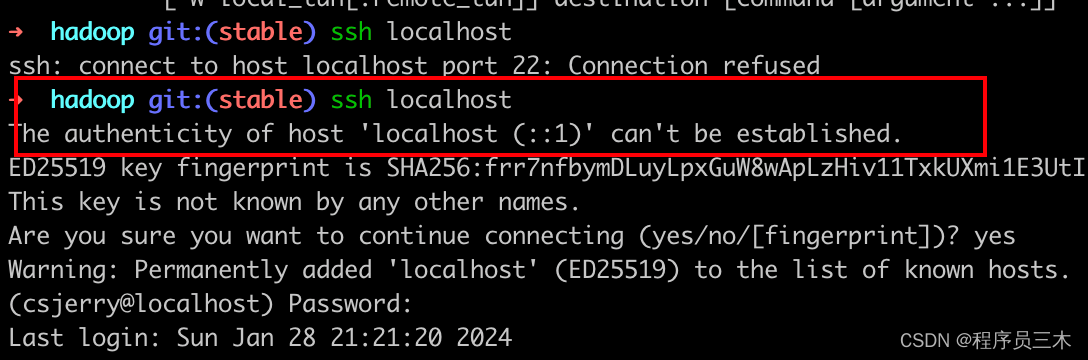 [m1pro ] ssh: connect to host localhost port 22: Connection refused