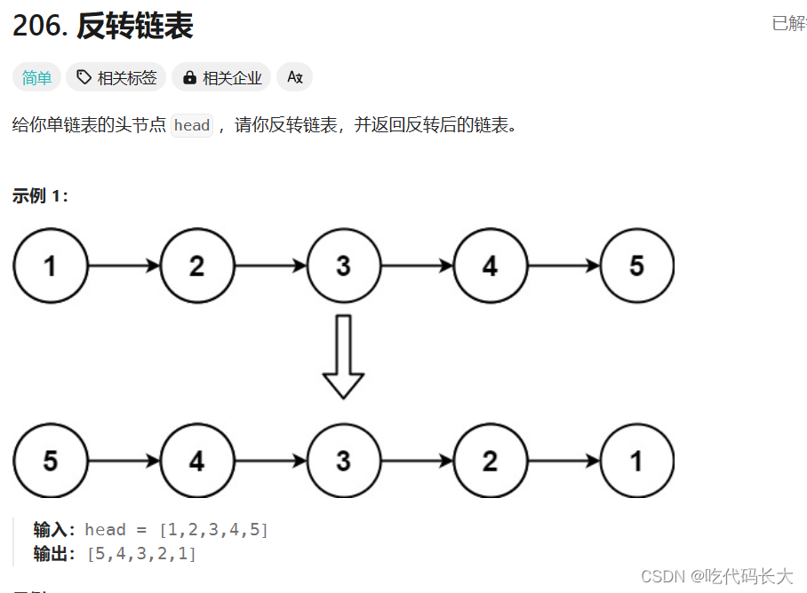 206. 反<span style='color:red;'>转</span>链<span style='color:red;'>表</span>