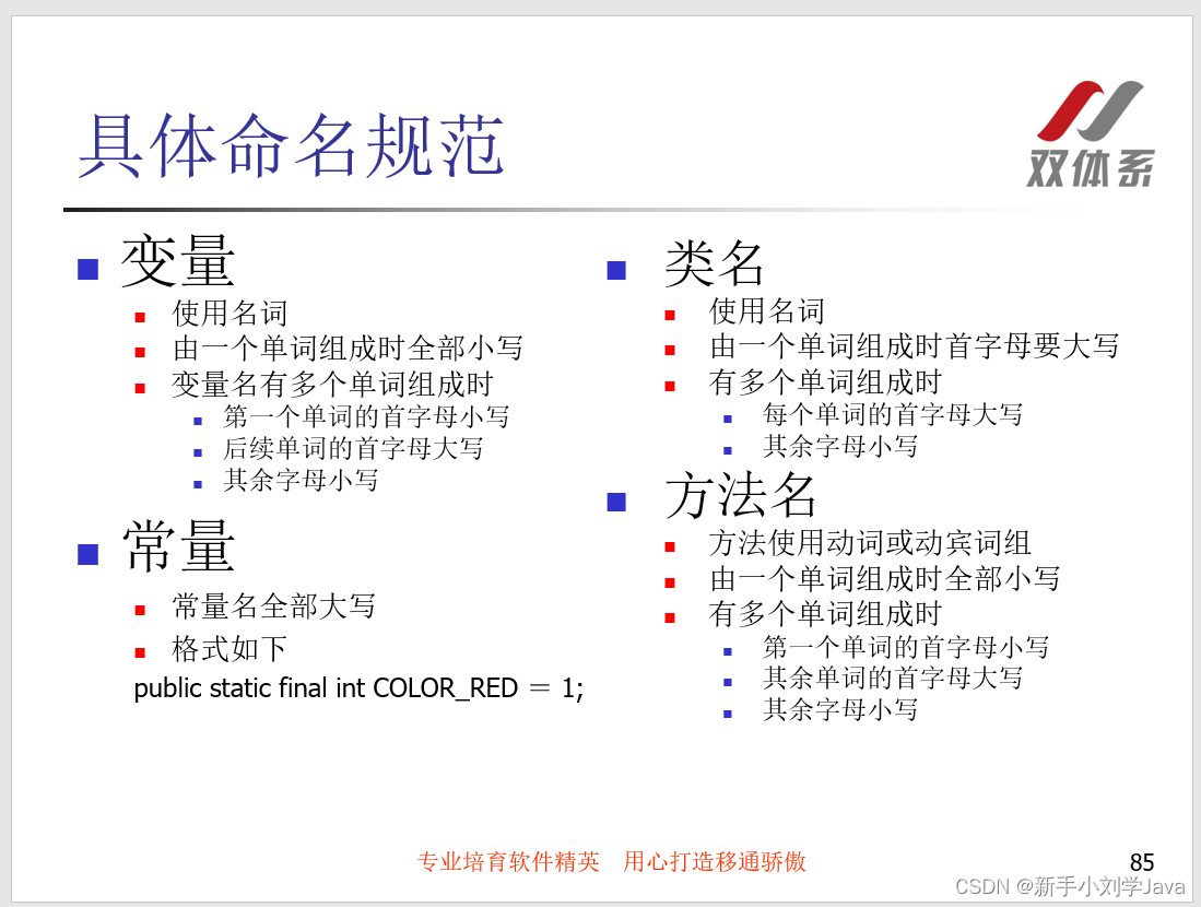 双体系Java学习之关键字，标识符以及命名规范