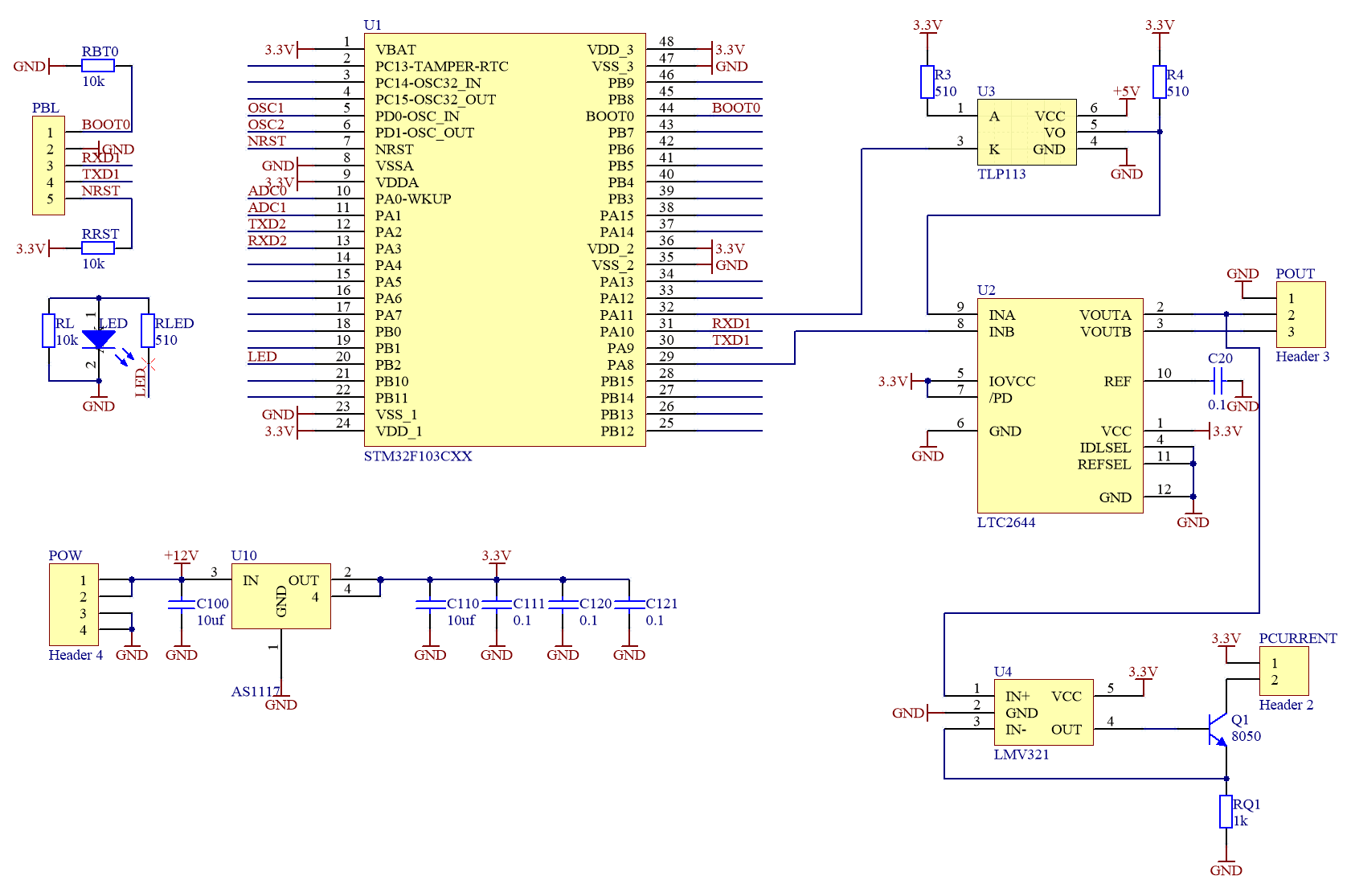 65光耦信号送到tlc2644的 通道a,65输出信号通过运放控制一个