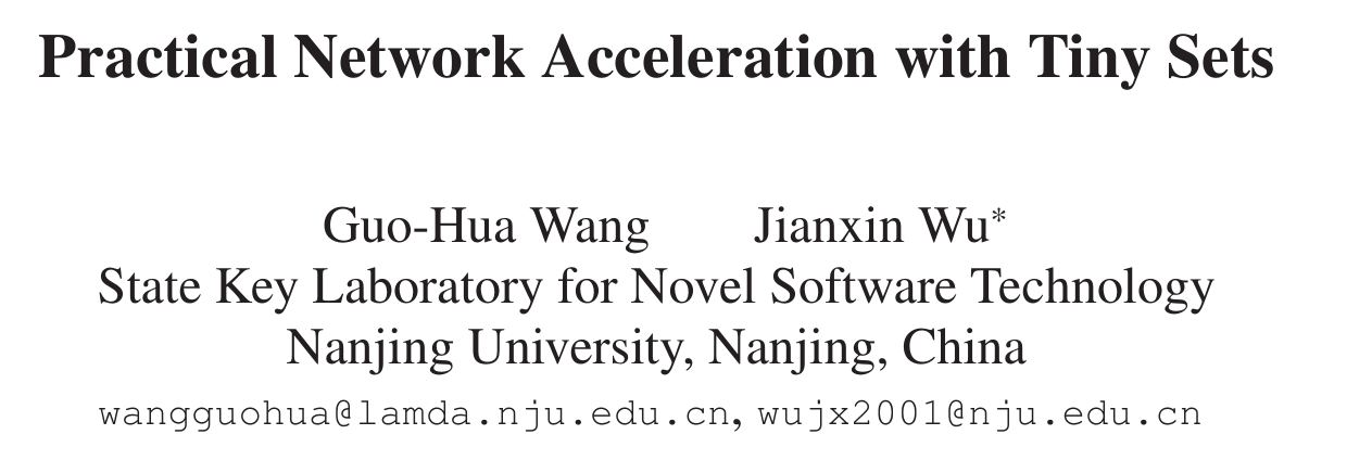 Practical Network Acceleration with Tiny Sets