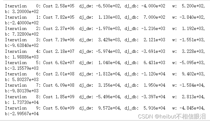 吴恩达机器学习-可选实验室-梯度下降-Gradient Descent for Linear Regression