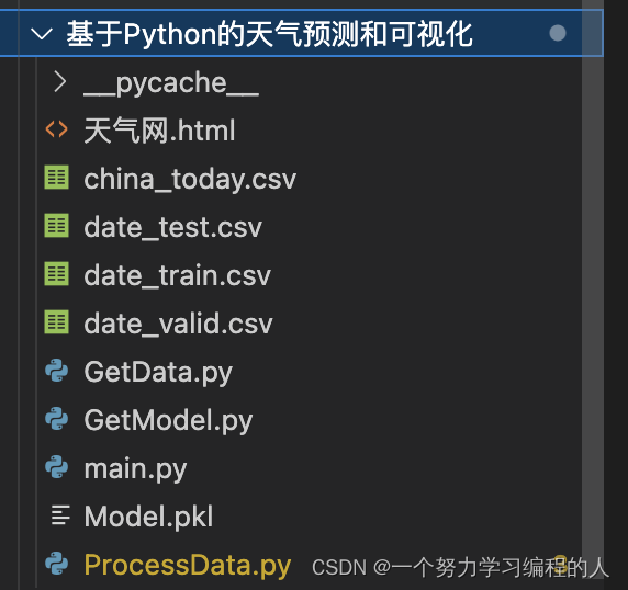 【python】python课设 天气预测数据分析及可视化(完整源码）