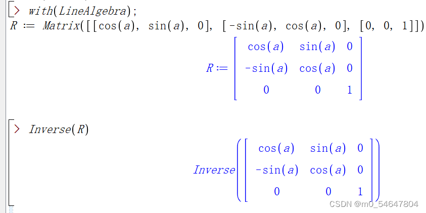 Inverse(R):没有出来逆矩阵的结果